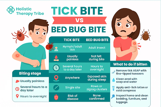 Comparing Bites: Tick vs Bed bug